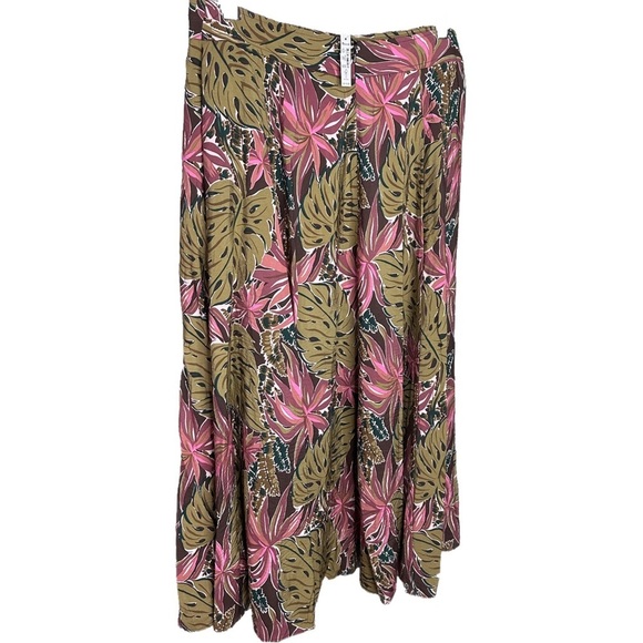 NWT Madewell Crinkled Crepe Maxi Bruah Stroke Monstera Skirt Pockets! 12 - Picture 7 of 11